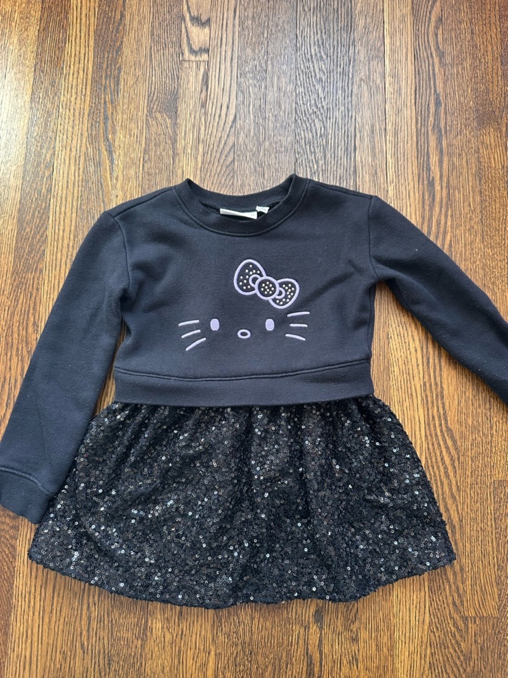 Hello Kitty Black Sweatshirt and Sequins Dress